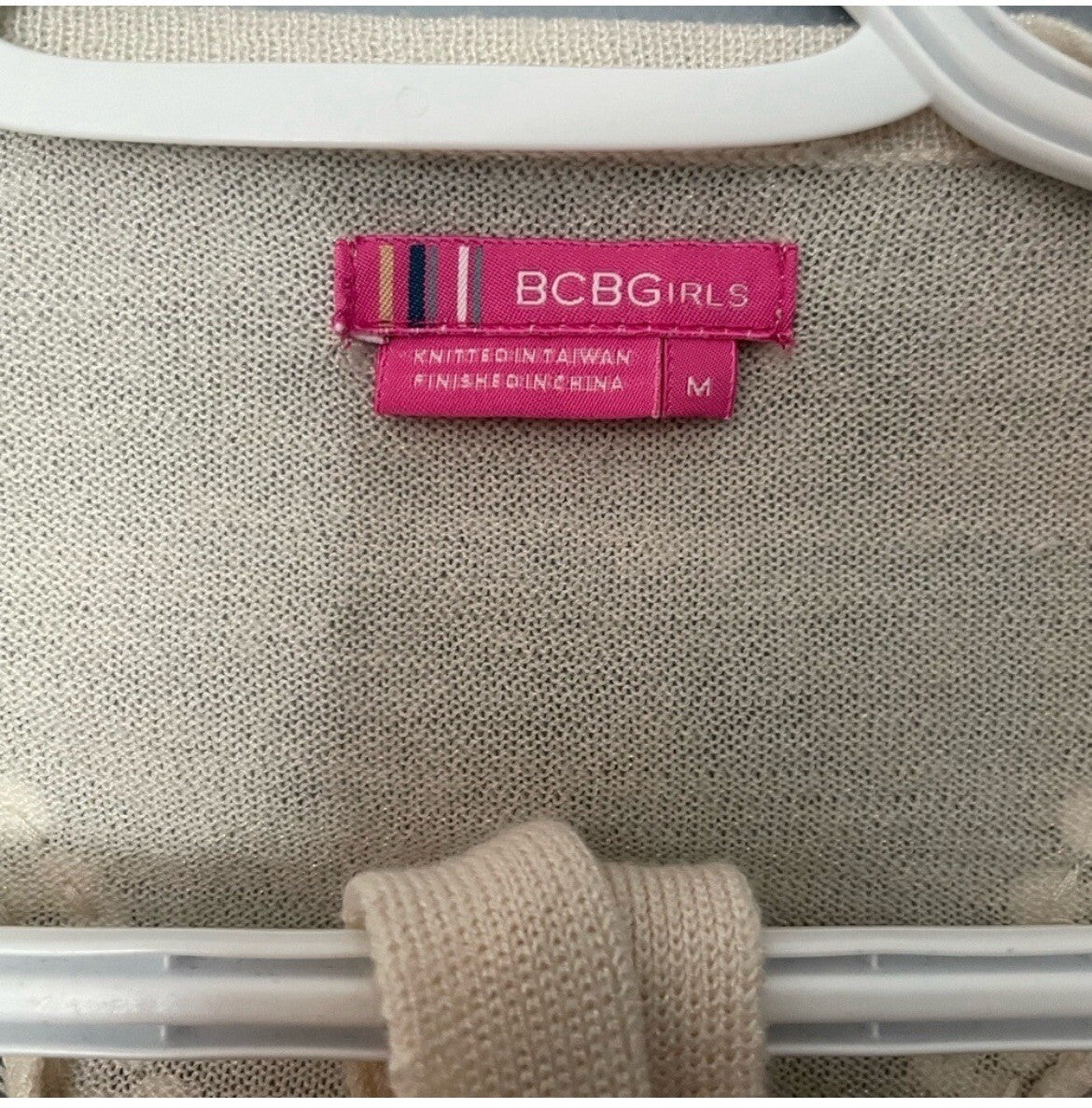 BCBGirls Cream Wrap Long Sleeve Cardigan Women's Size Medium Cozy Knit