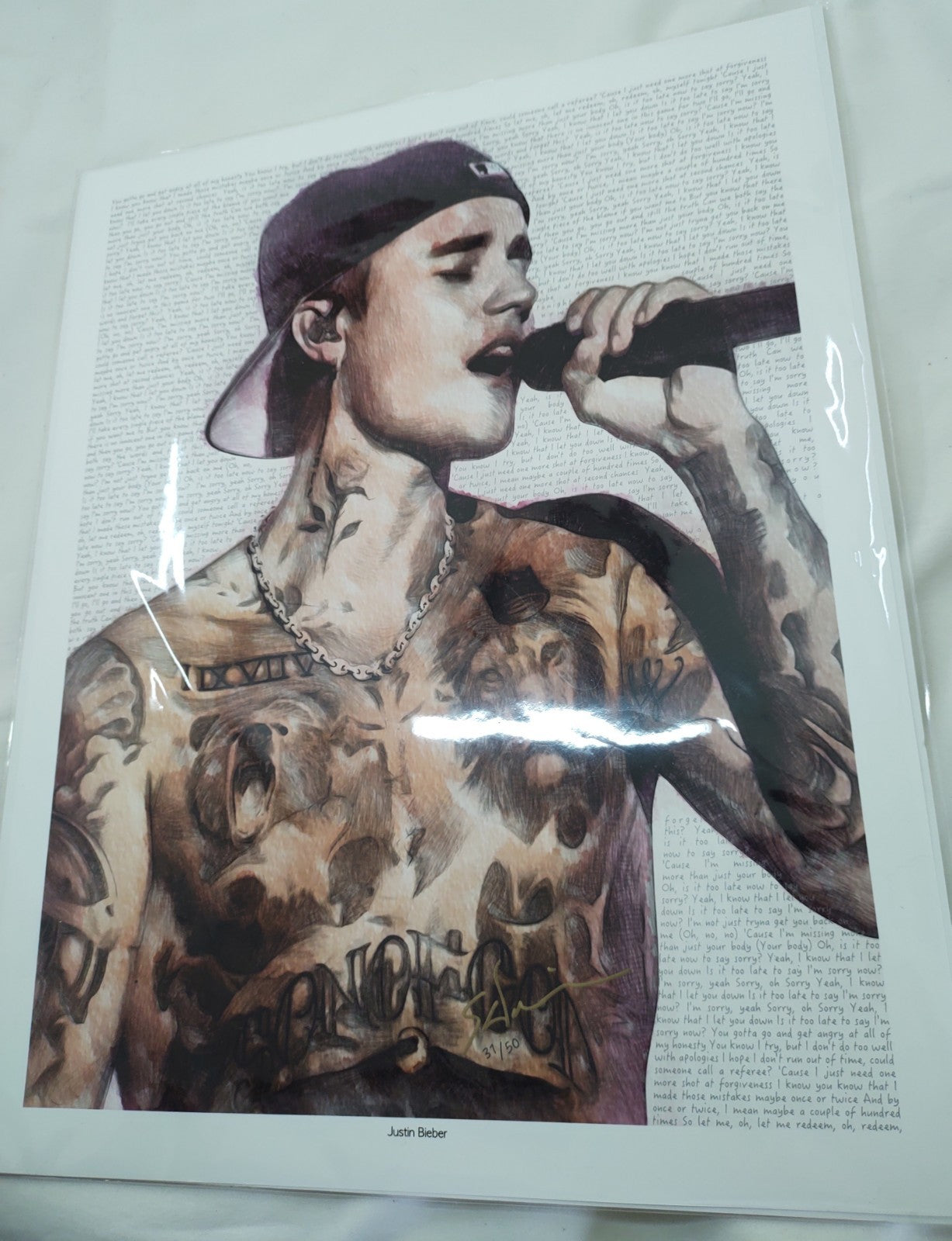 Limited Edition Justin Bieber Giclée by George Davis – Signed & Numbered