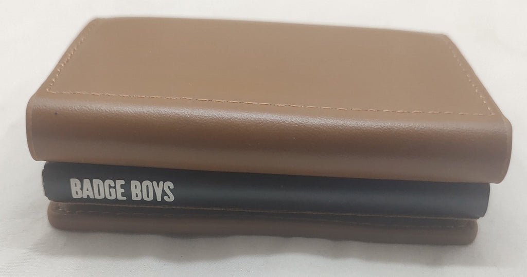 Badge Boys Leather Badge Wallet Brown – Law Enforcement ID Holder NEW