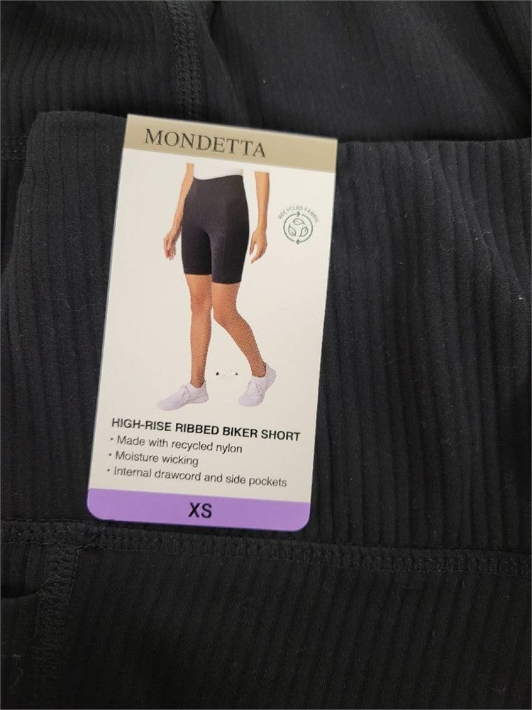 Mondetta Black Ribbed Bike Shorts NWT Women’s Activewear Gym Yoga Shorts