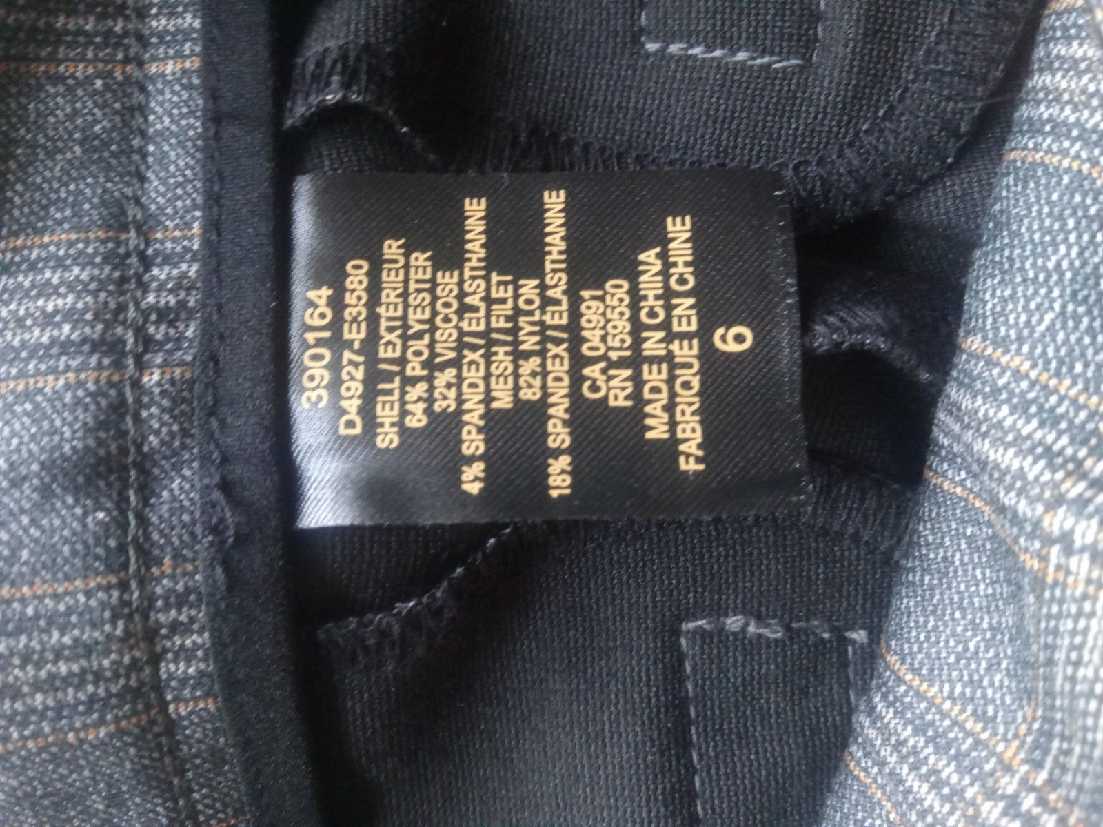 Dalia Size 6 Plaid Pull On Tummy Control Dress Pants Straight Leg