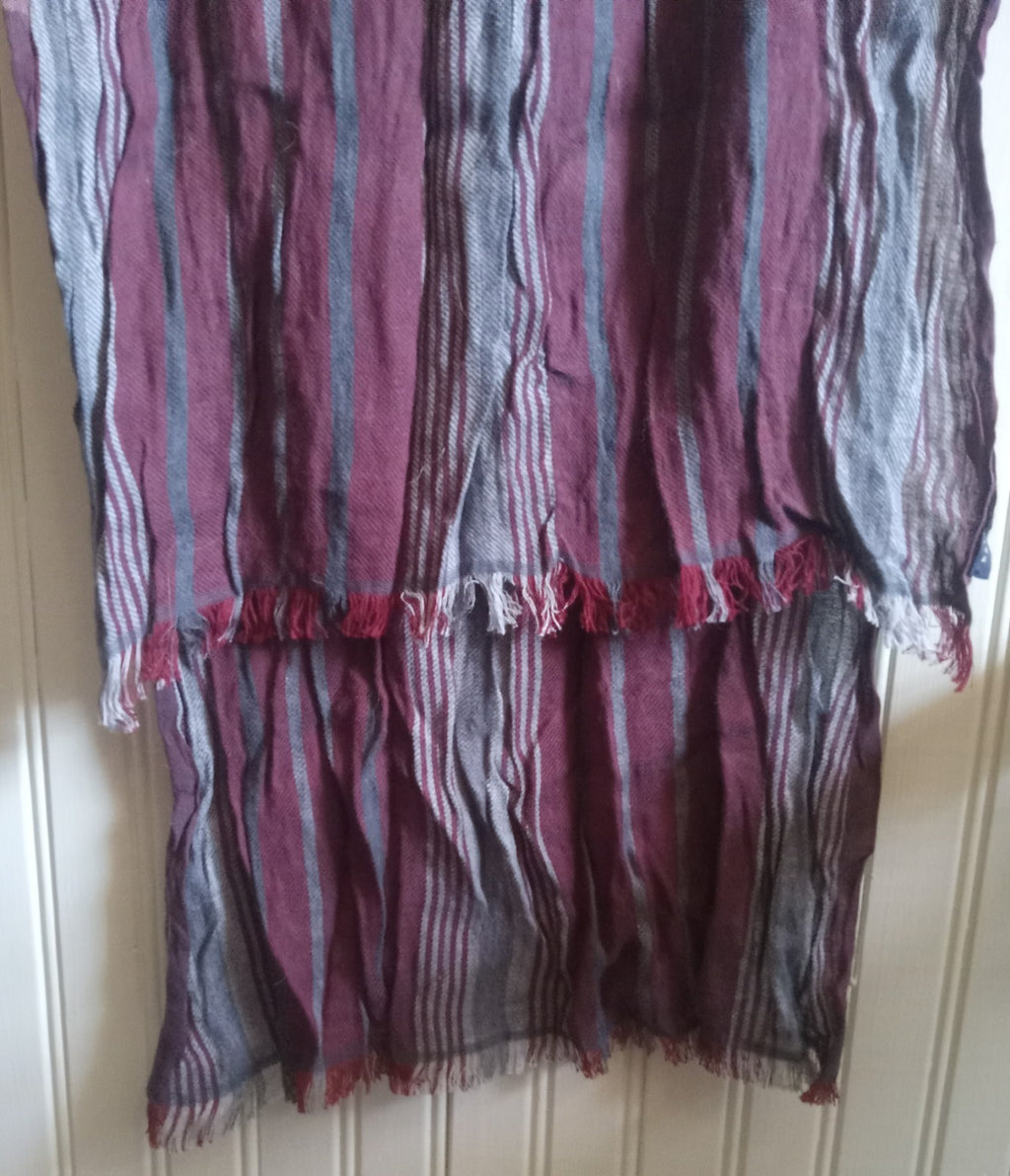 Plaid Tartan Scarf with Rope Fringe Ends Cozy Winter Blanket Wrap Unisex