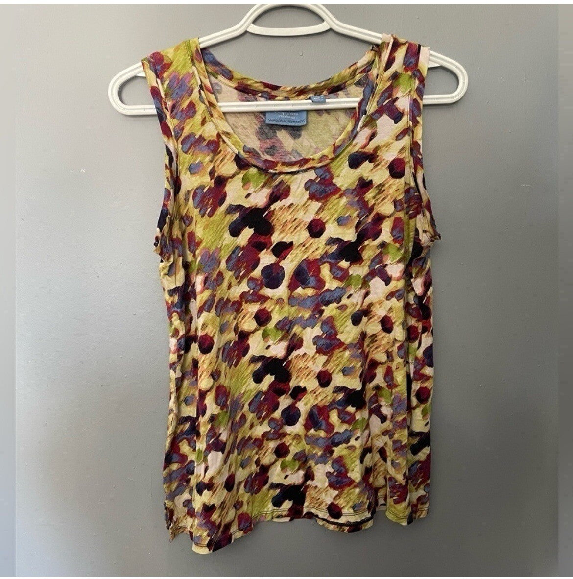 Vera Wang Multicolored Sleeveless Top Women's Size Large Designer Blouse