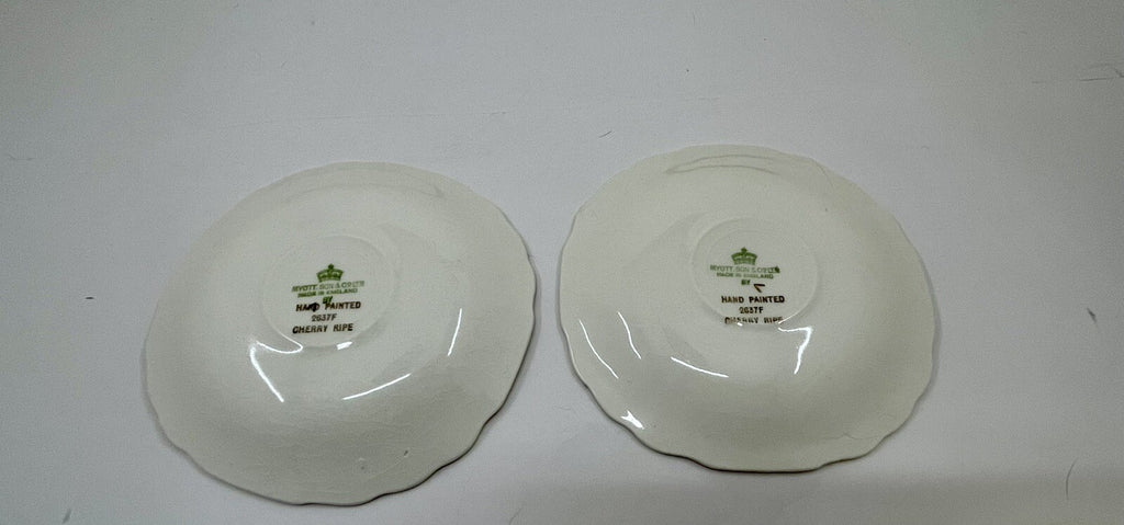 Myott Cherry Ripe Bone China Teacup & Saucer Set of 2 England Rose Floral