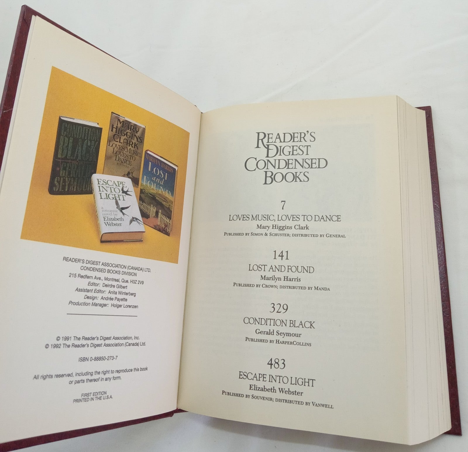 Reader’s Digest Condensed Books 1991 1st Ed Leather Bound Gilt Edges Like New