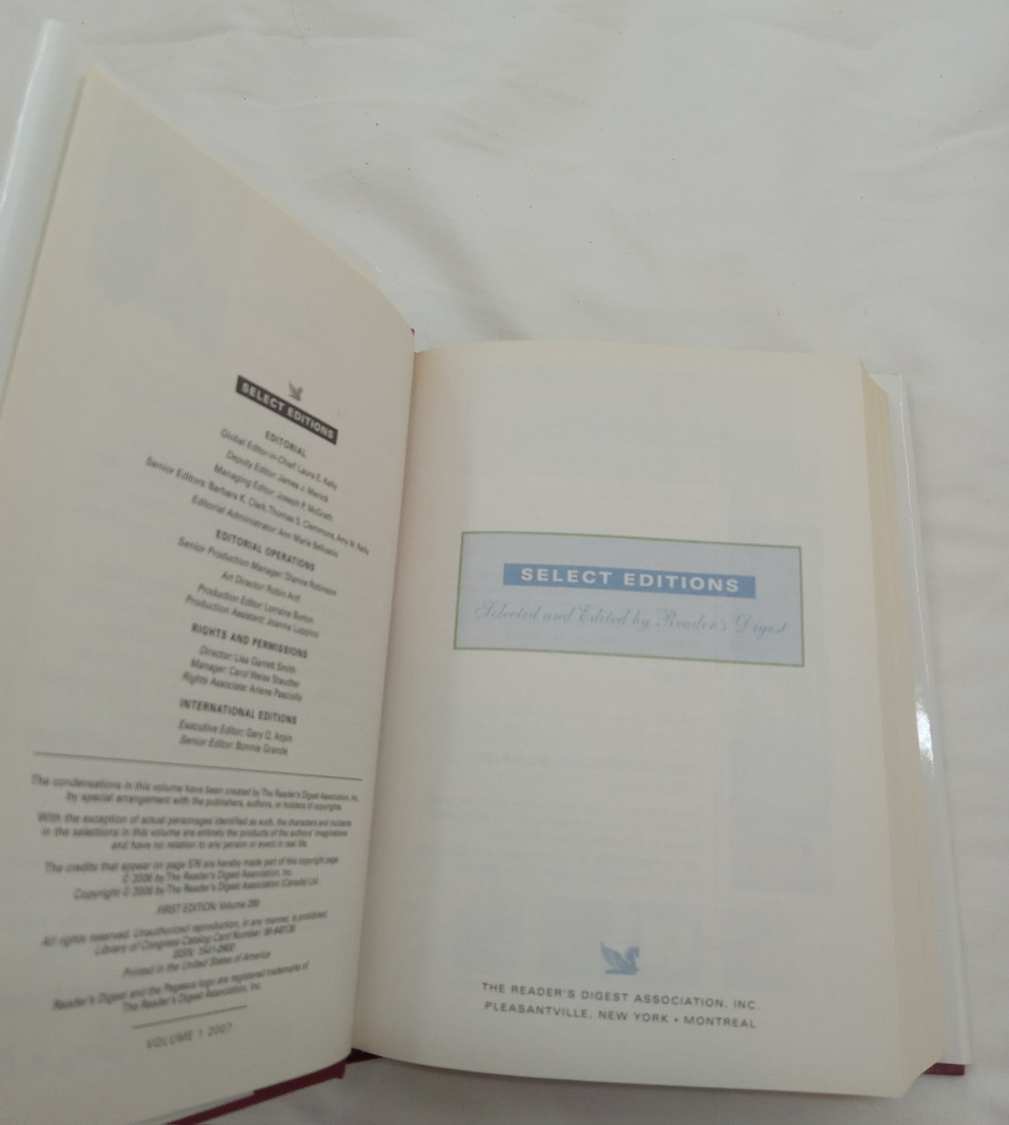 Reader's Digest Select Editions Vol 1 2007 HC 1st Ed w/ Dust Jacket