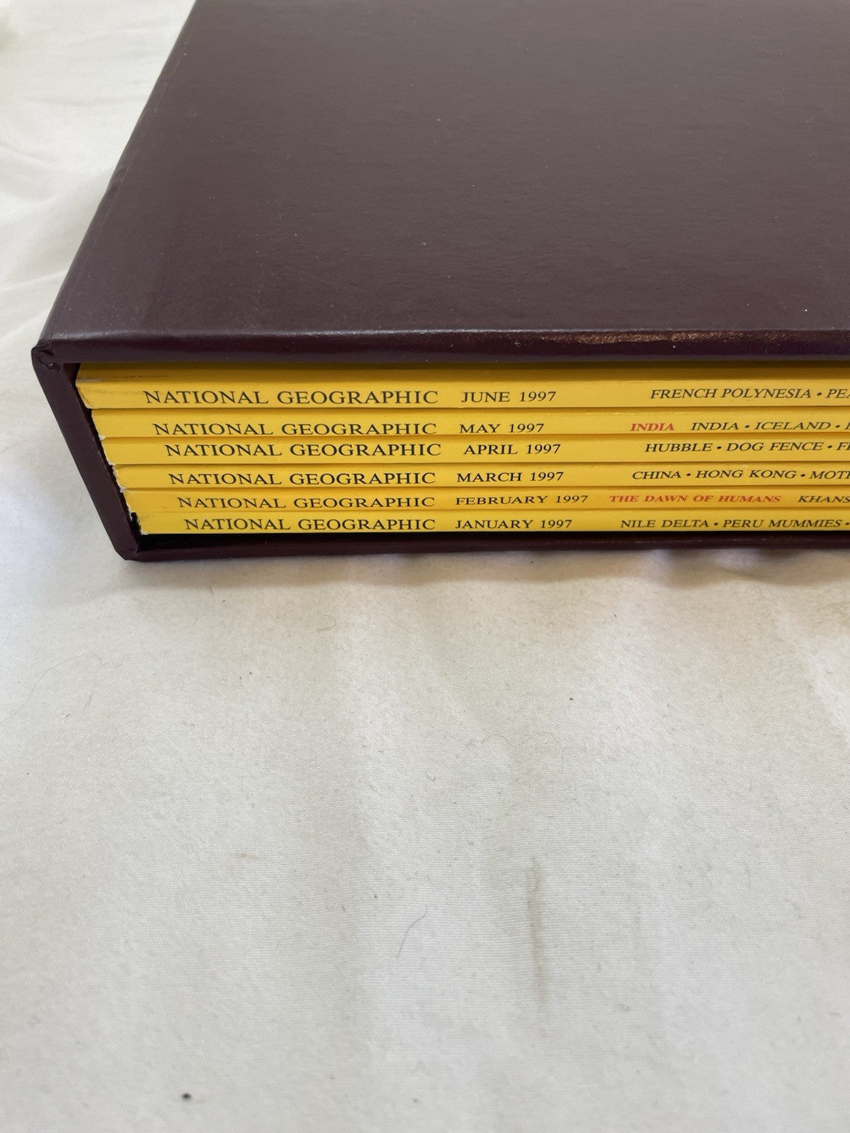 Nat Geo Mag Lot Jan–Jun 1997 Vtg Slipcvr Wildlife Travel Retro School