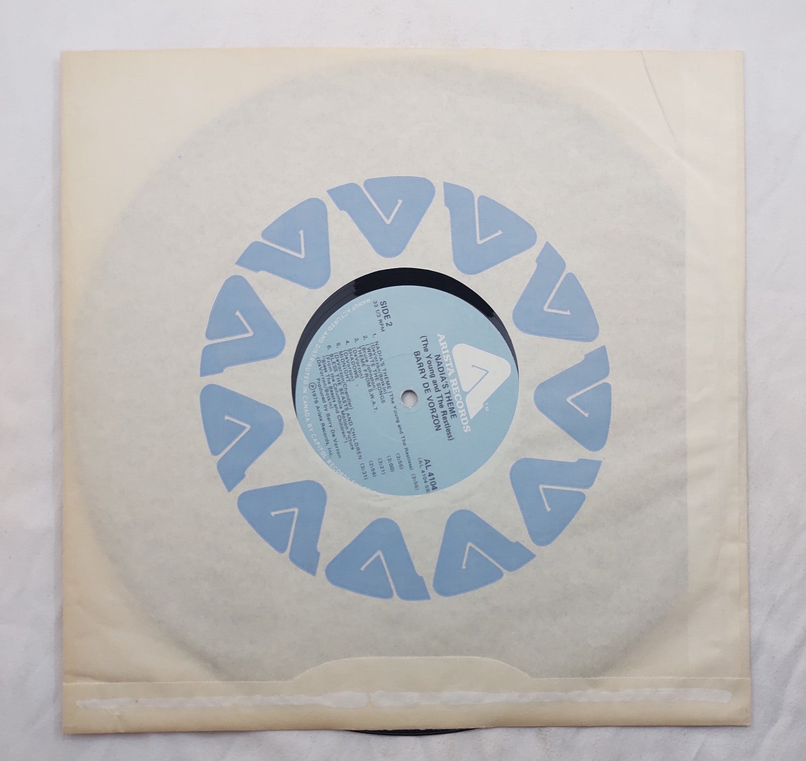 Barry De Vorzon Nadias Theme LP Arista AL-4104 Canada 1976 TV Theme Vinyl Record