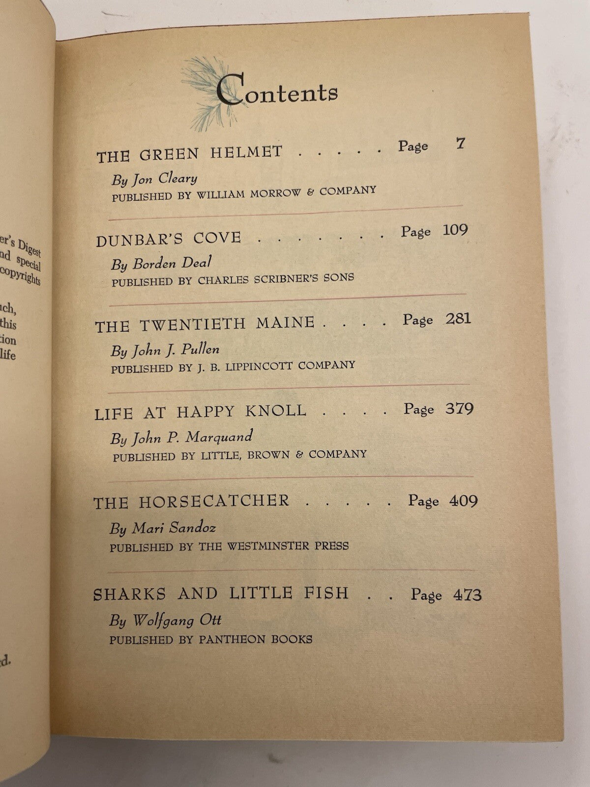 Readers Digest Condensed Books Vol 1 1958 Winter Selections HC - Near Mint