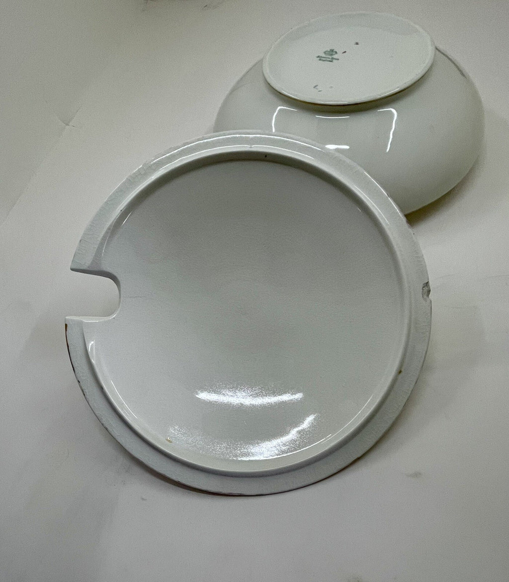 Antique Johnson Brothers Soup Tureen Ironstone with Matching Ladle White