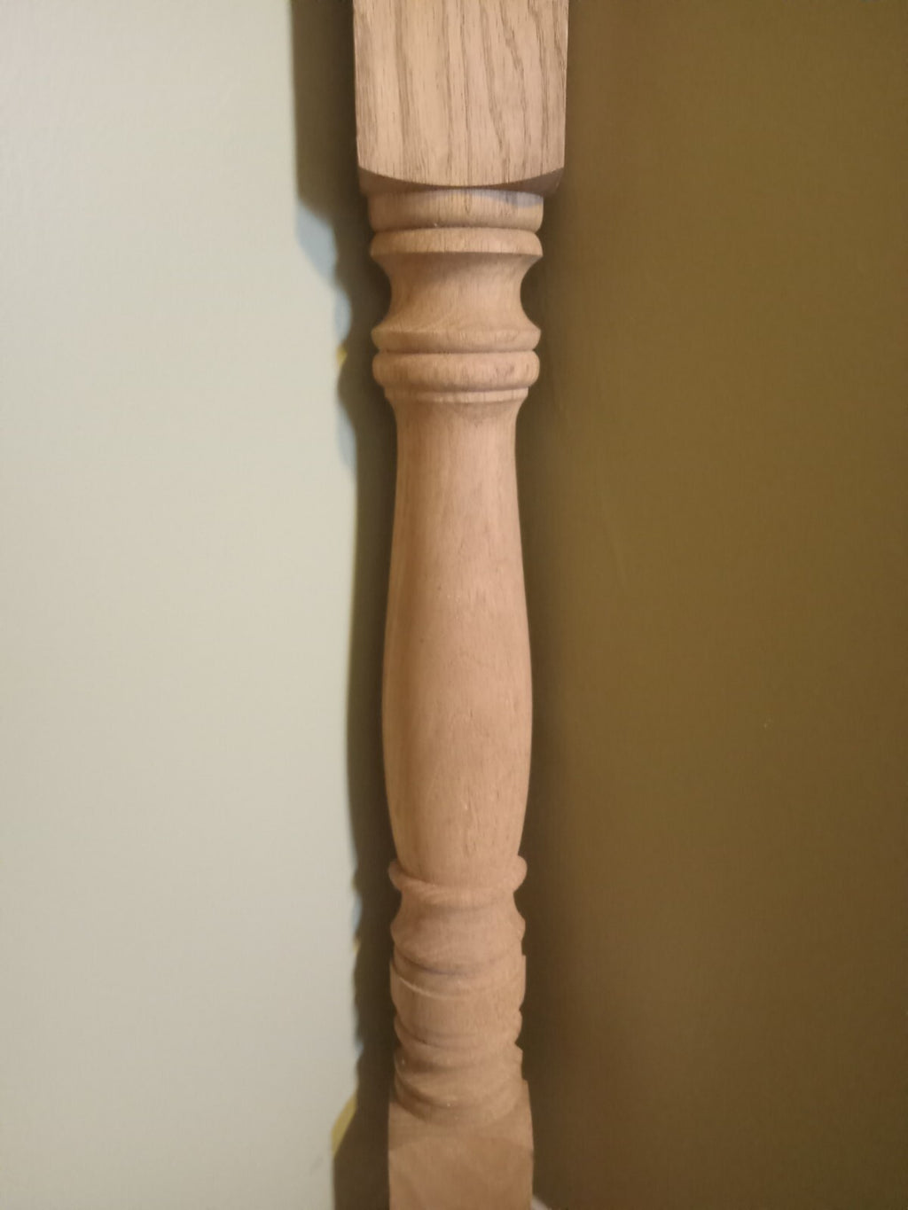 Turned Oak Half Stair Newel Post – Classic Wood Staircase Accessory