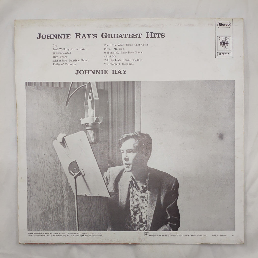 Johnnie Ray's Greatest Hits LP Vinyl Record CBS S 52317