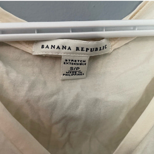 Banana Republic Cream Ruched Tank Top Women's Size Small Casual Blouse