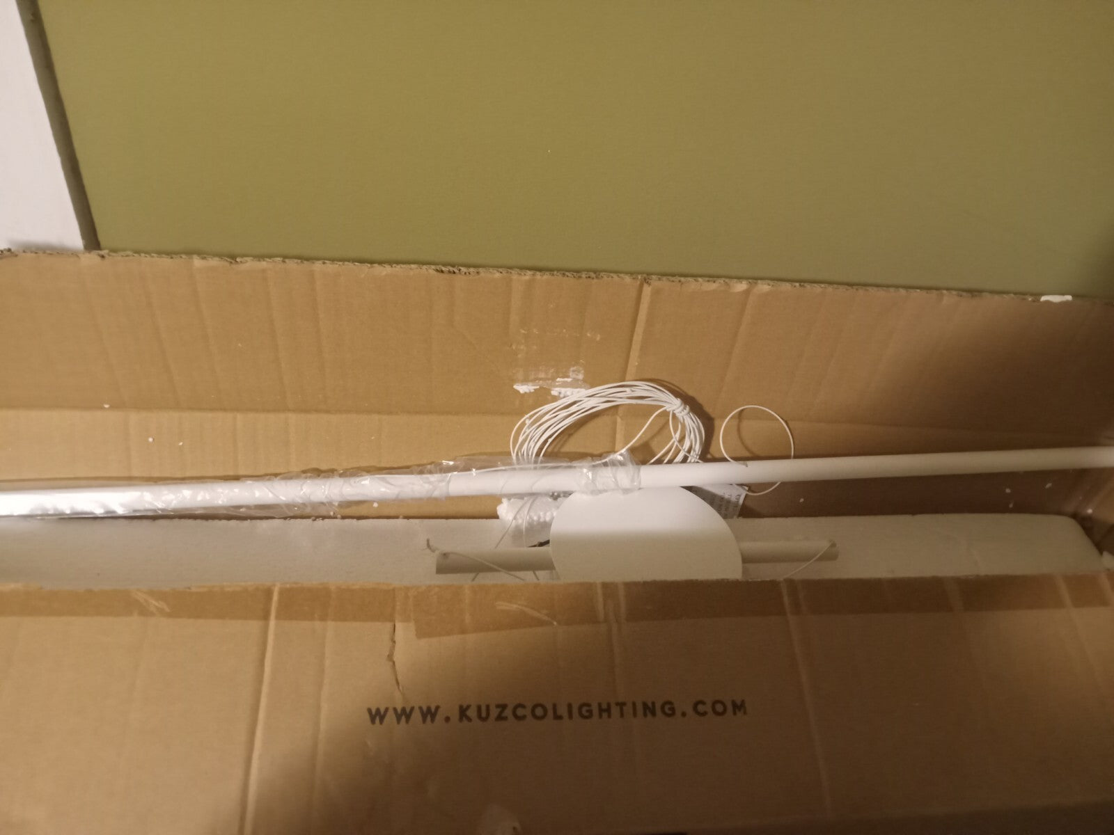 KUZCO Chute 35" LED Linear Pendant – White Finish (LP14935)