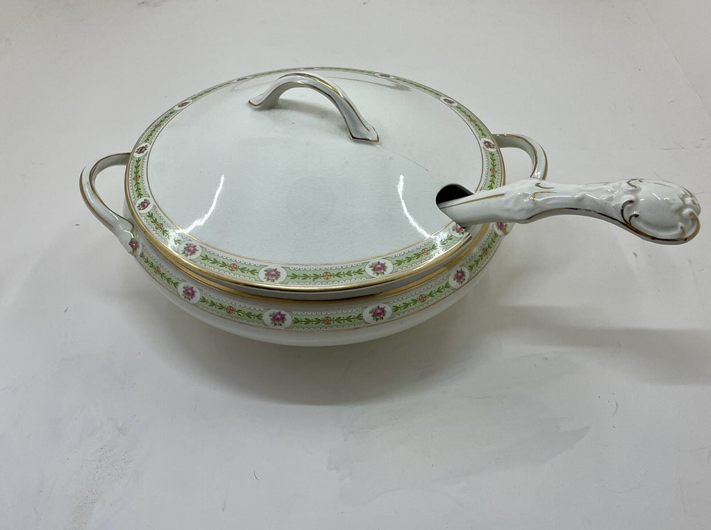 Antique Johnson Brothers Soup Tureen Ironstone with Matching Ladle White