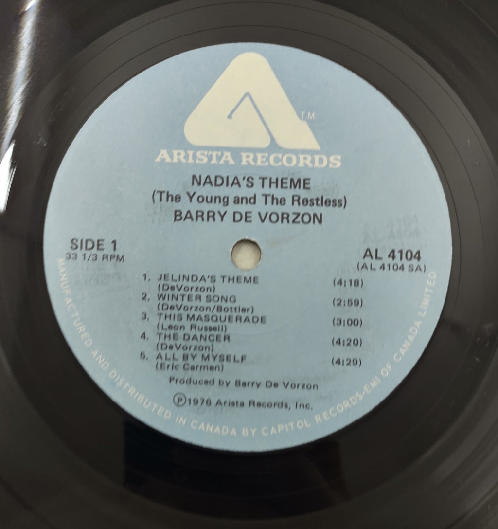 Barry De Vorzon Nadias Theme LP Arista AL-4104 Canada 1976 TV Theme Vinyl Record