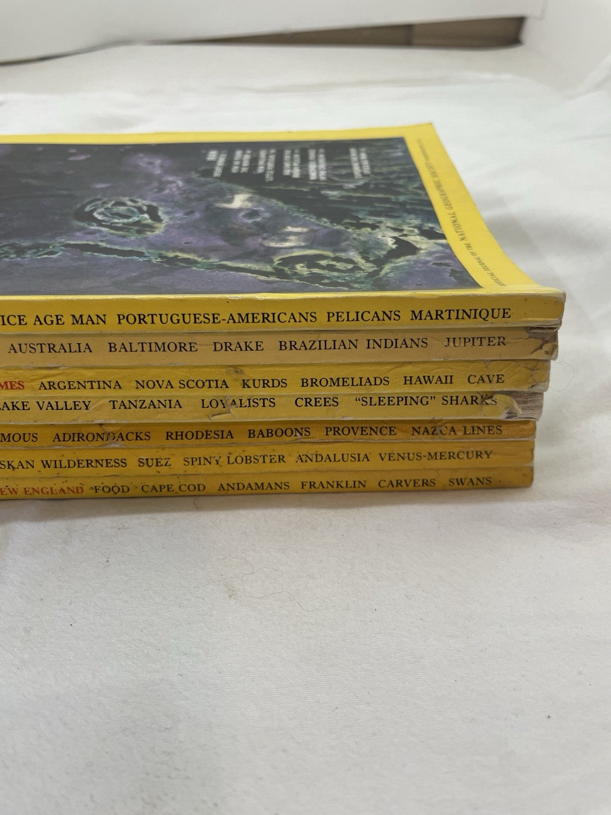 Nat Geo Mags Jan–Jul 1985 Vtg Slipcvr Set Collect Geo Travel Decor Ed.