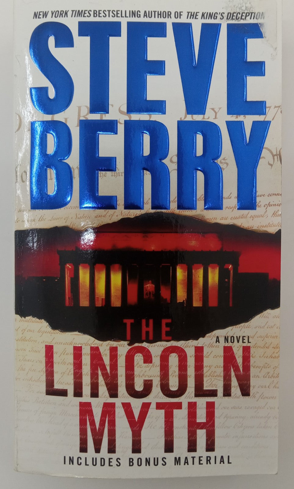 The Lincoln Myth by Steve Berry – VG+ Thriller Novel, Cotton Malone #9