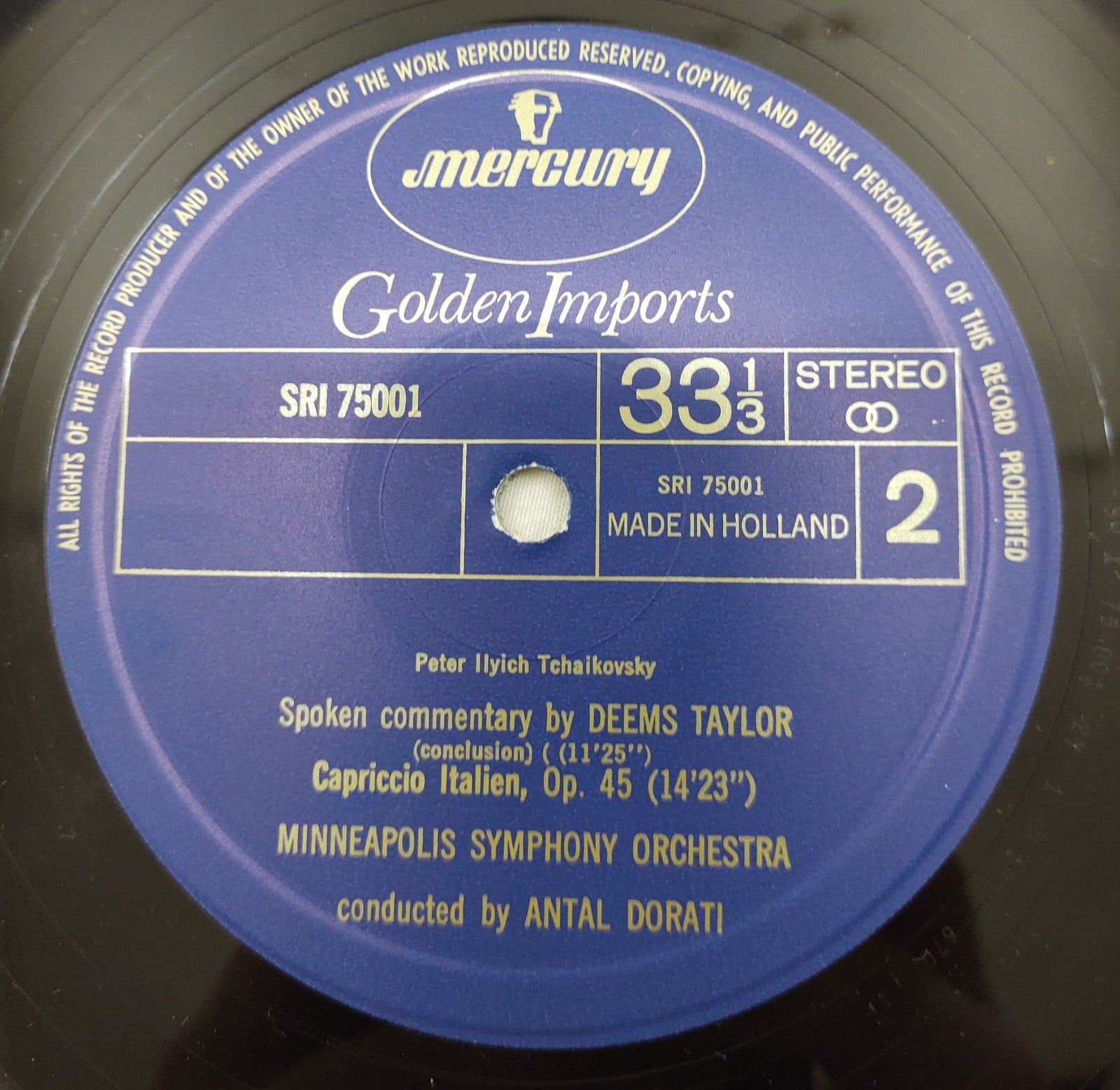 Tchaikovsky – 1812 Overture Dorati Mercury Golden Imports SRI 75001 LP