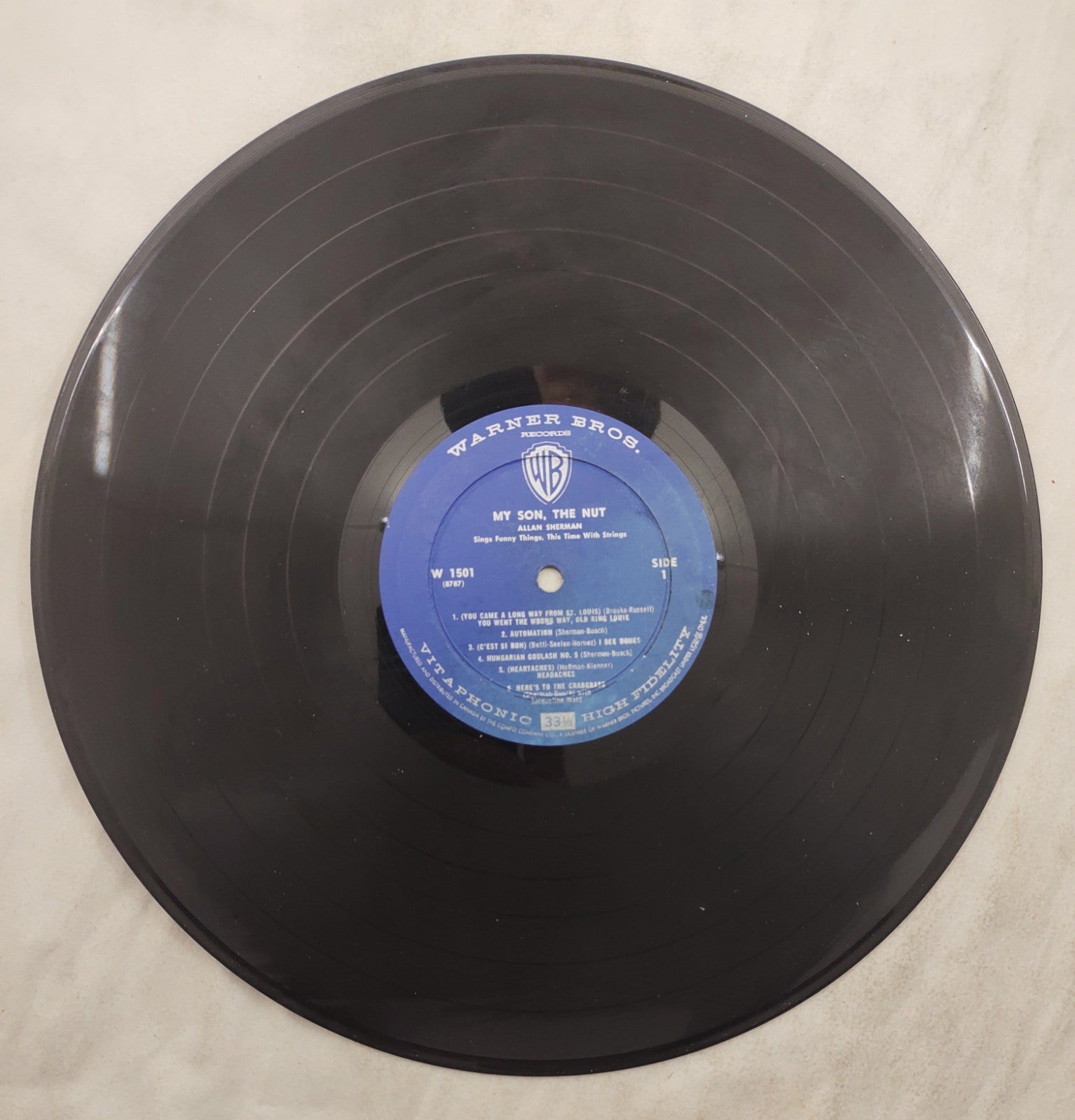 Allan Sherman – My Son, the Nut LP Warner Bros W-1501 Comedy