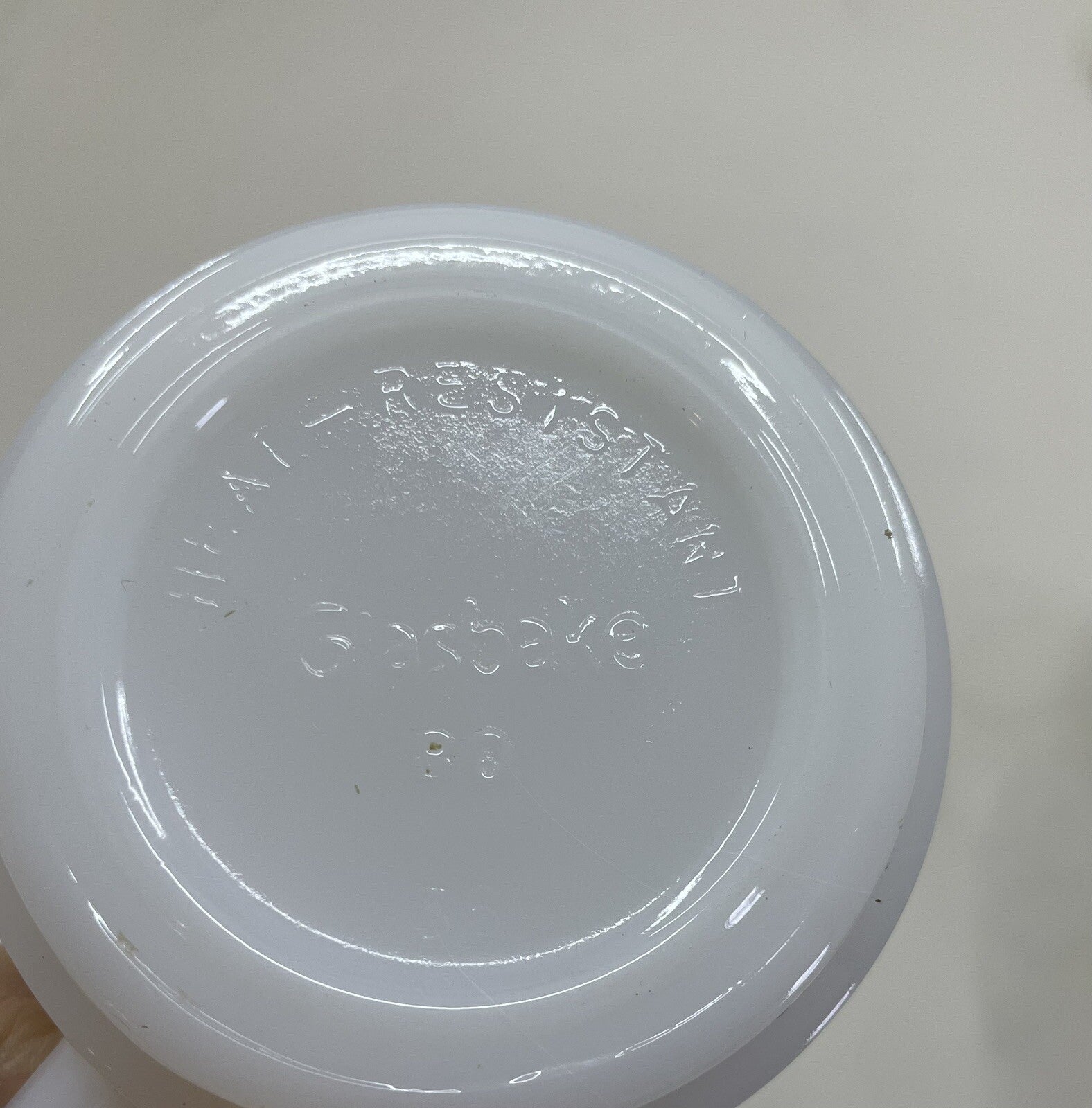 Glasbake Milk Glass Mug Upper Canada Village Souvenir Vintage White Retro