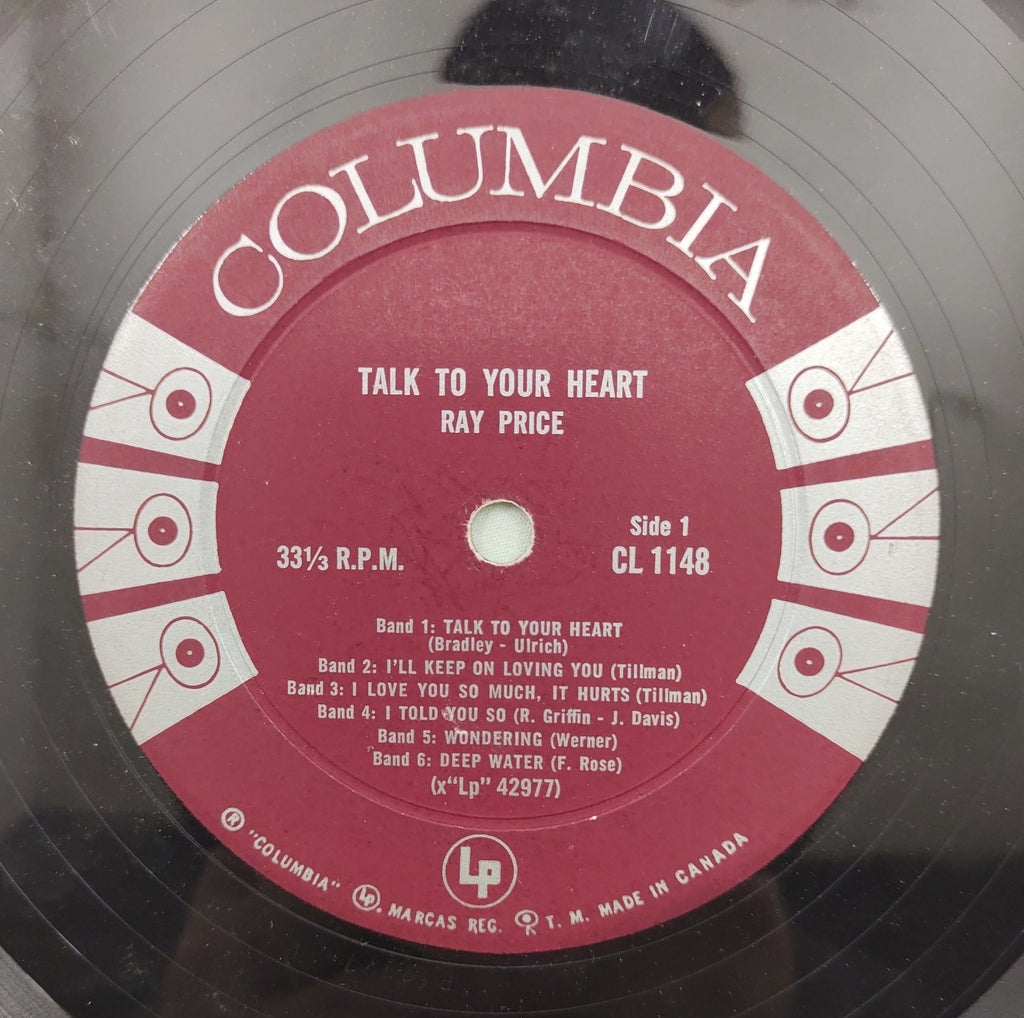 Ray Price Talk To Your Heart LP Columbia CL-1148 Canada Mono 1958 Country Vinyl