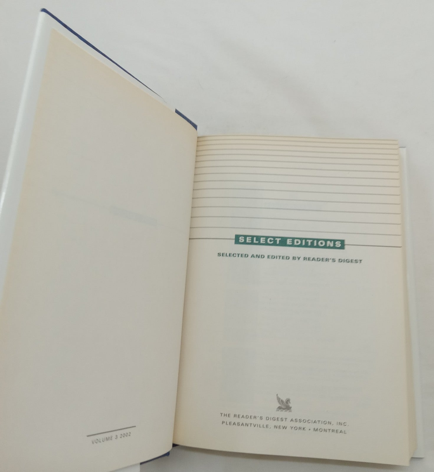 Reader's Digest Select Editions Vol 3 2002 HC 1st Ed w/ Dust Jacket
