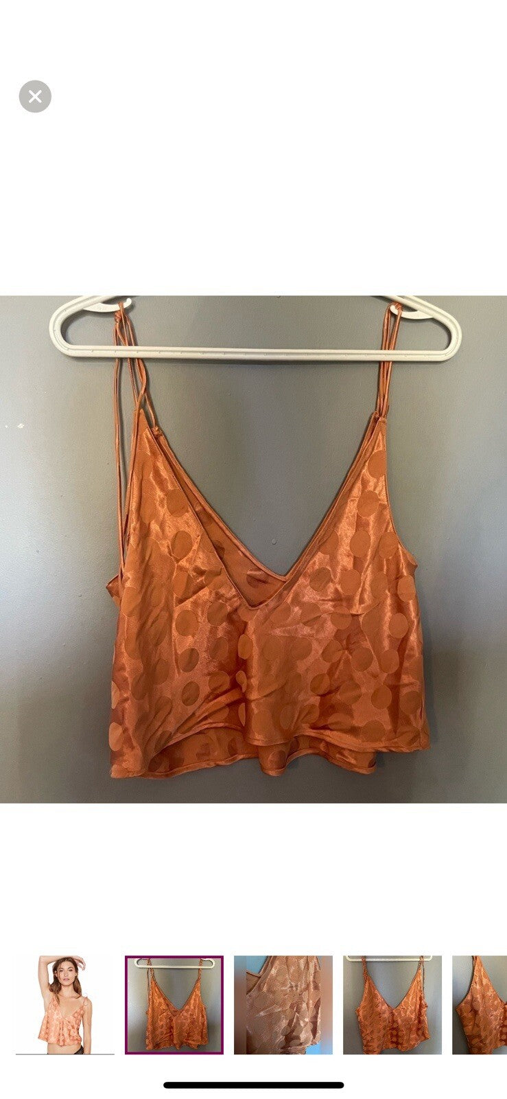 Victoria’s Secret Satin Tie Strappy Crop Top XL Y2K Sexy Lingerie Sleepwear Top