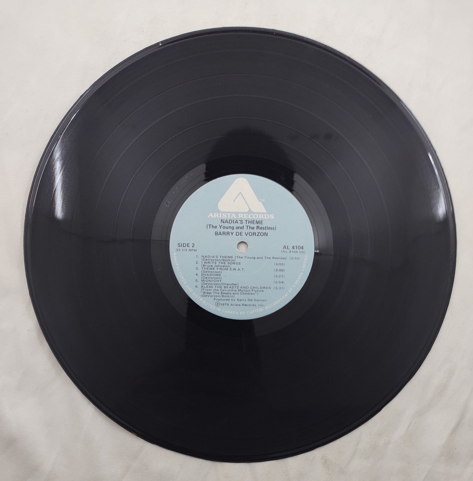 Barry De Vorzon Nadias Theme LP Arista AL-4104 Canada 1976 TV Theme Vinyl Record