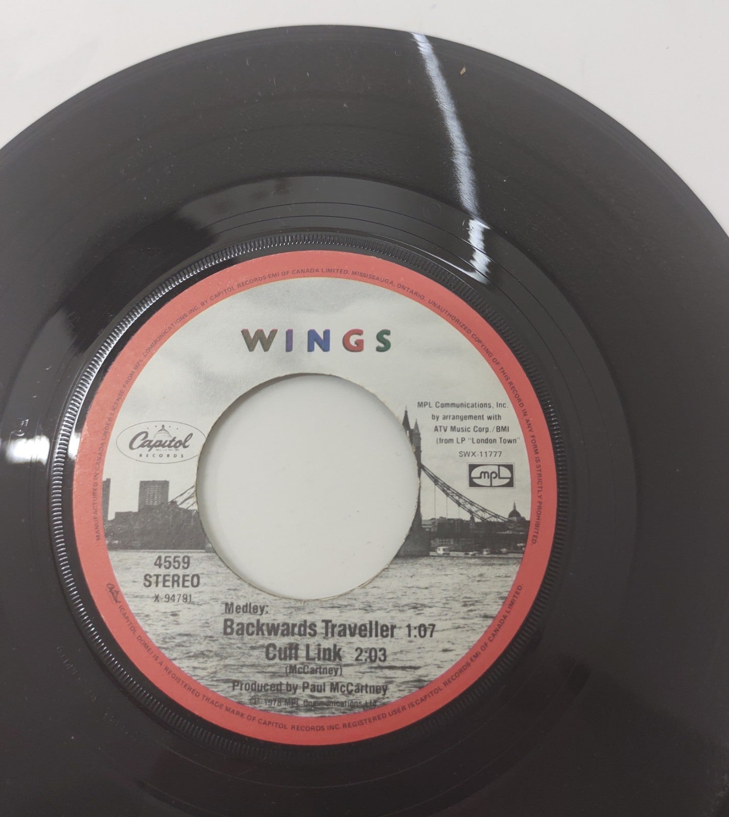 Wings With a Little Luck 7" 45 Vinyl Single 1978 Capitol Cat 4559