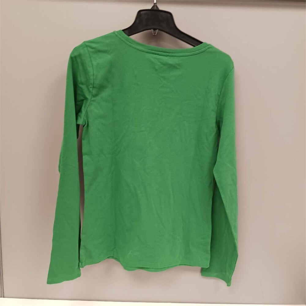 Benetton Green Long Sleeve Shirt Women’s Small NWT Stretch Cotton Casual Top
