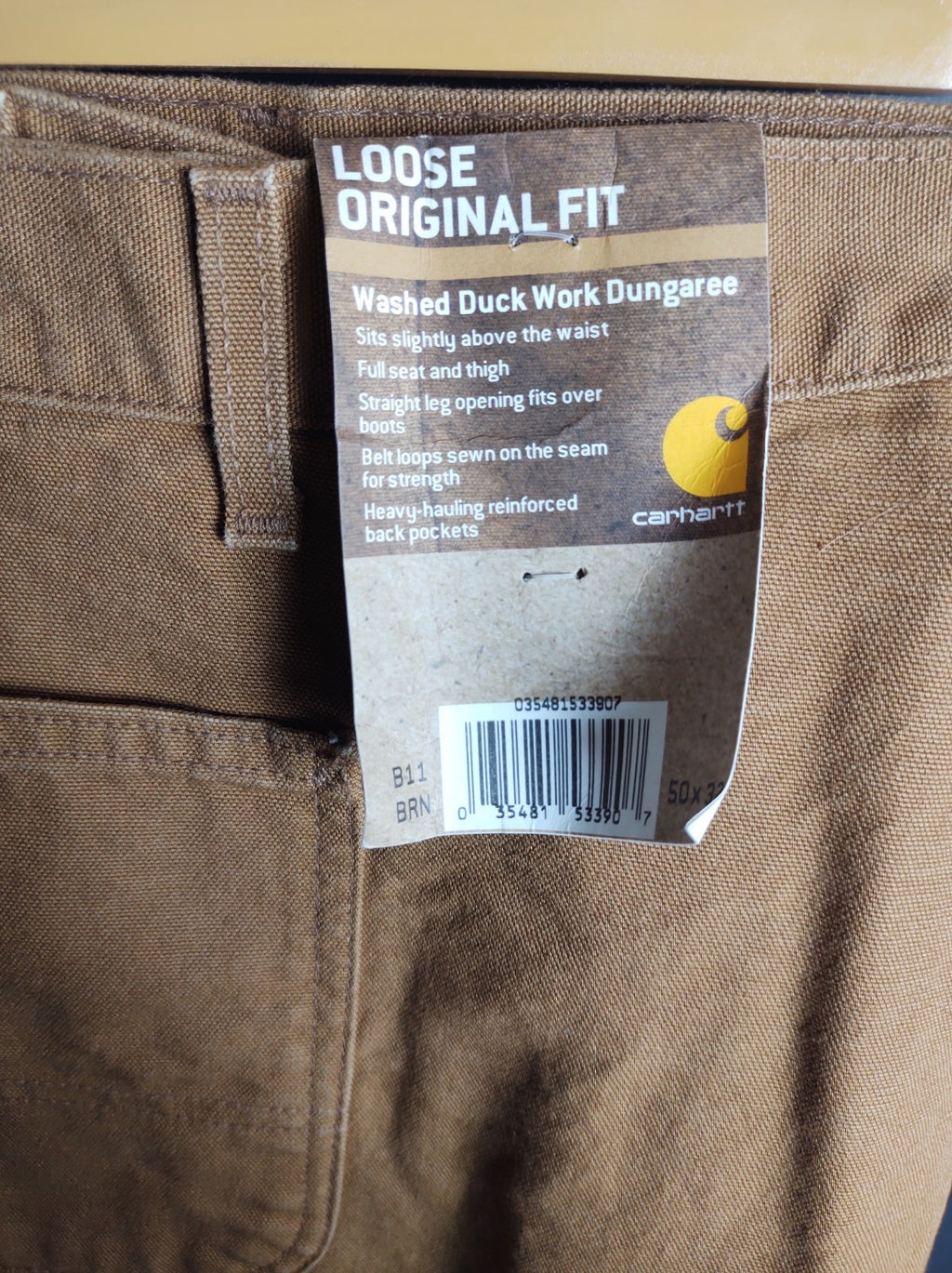 Carhartt Men’s 50x33 Loose Original Fit Washed Duck Work Pants NWT