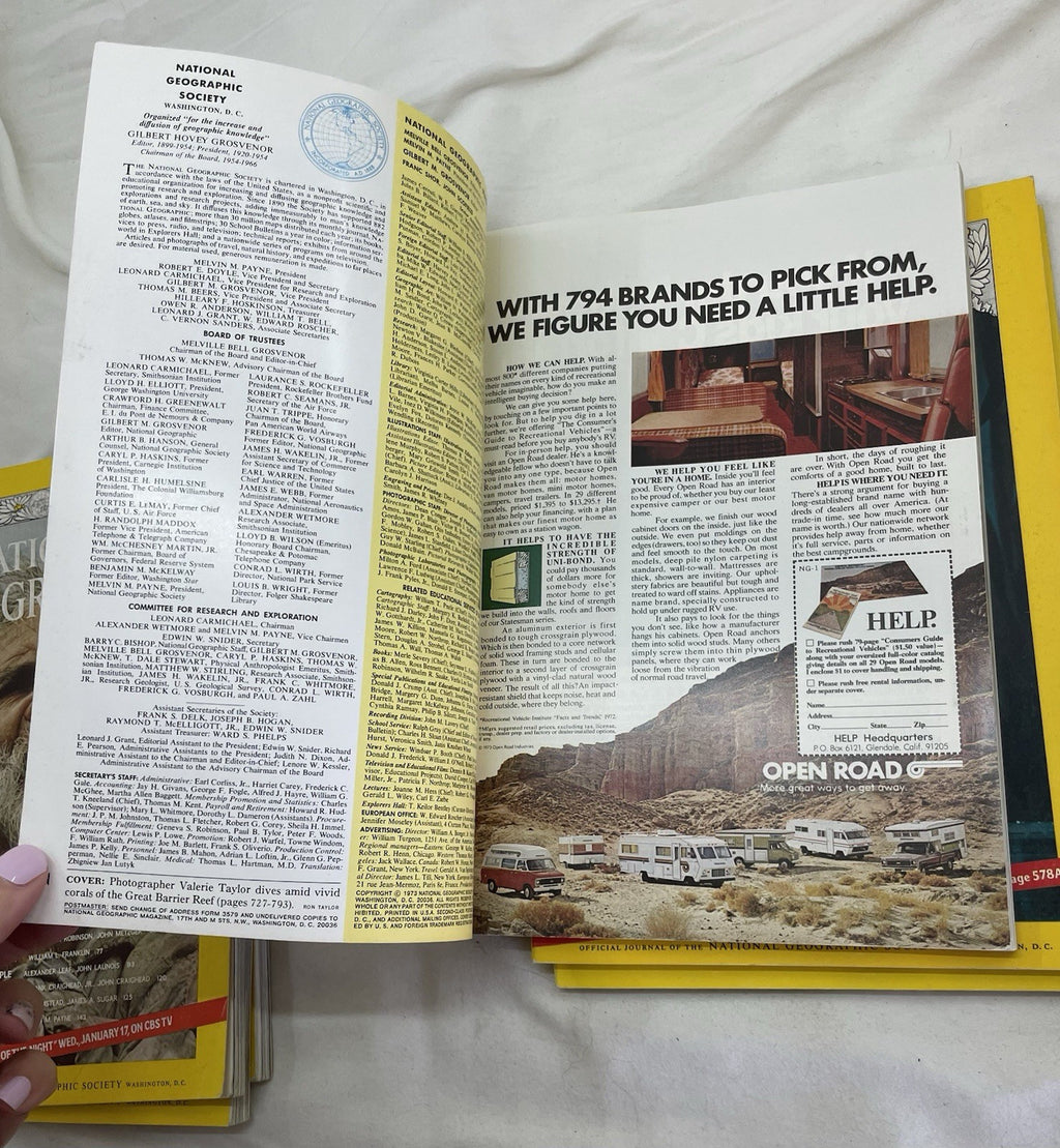 Vintage Nat Geo Jan–Jun 1973 Slipcover Set | Illustrated, Travel, Rare