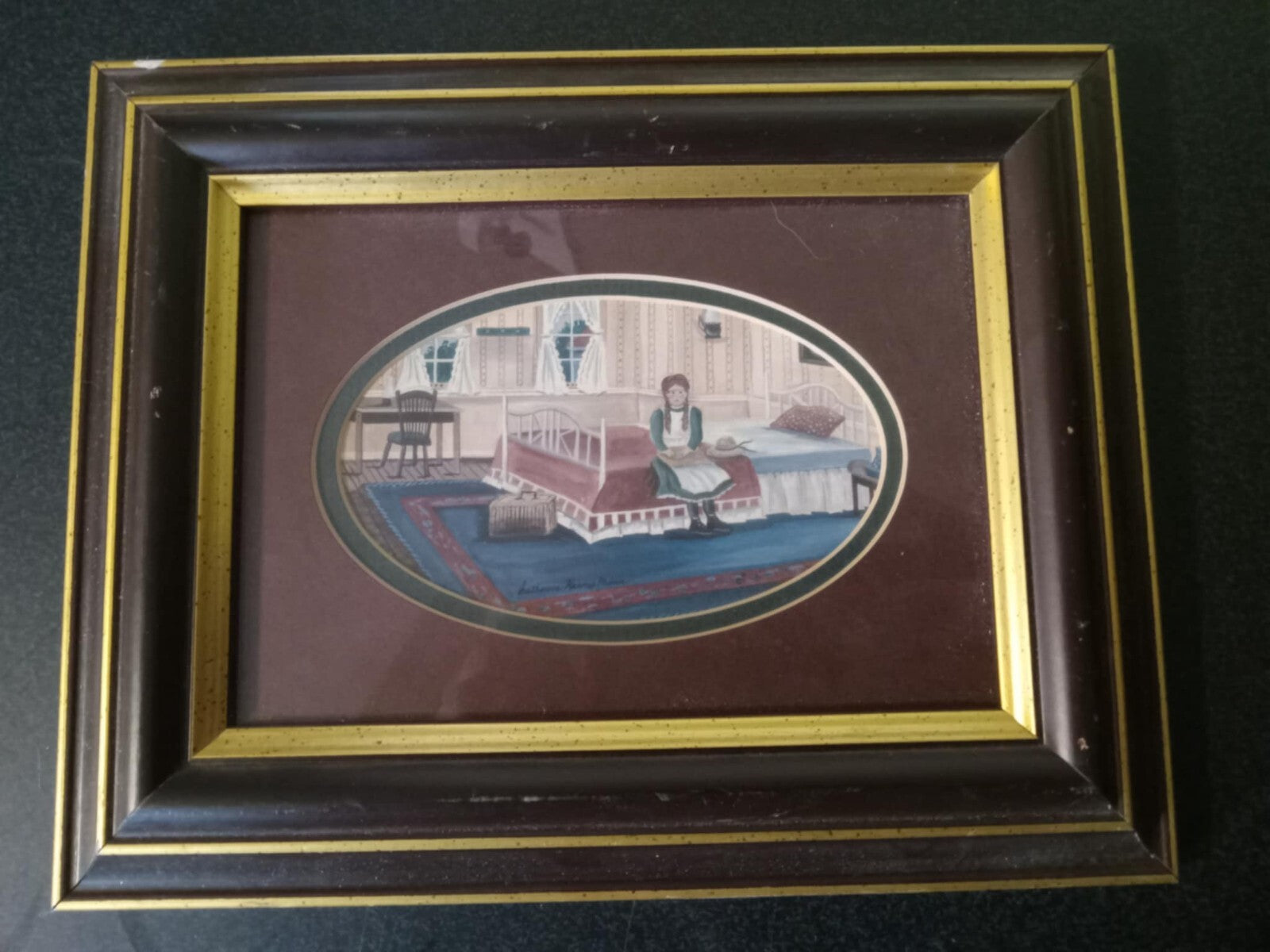 “Anne’s New Home” Folk Art Painting – Rustic Cottage Wall Décor Wall Accent Art