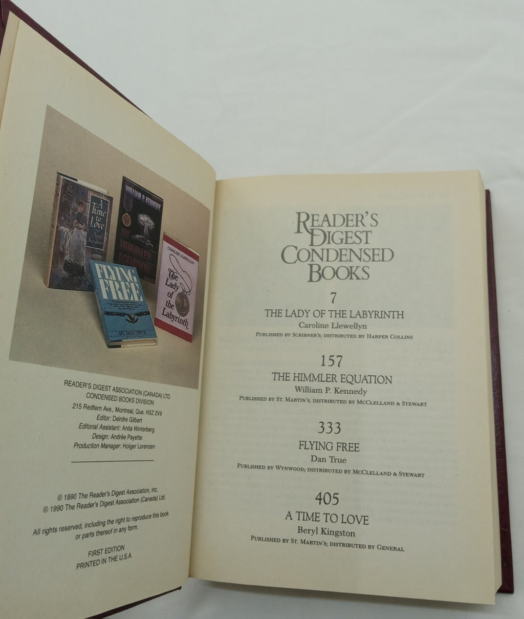 1990 Reader's Digest Condensed 1st Ed HC Leather Gilt Vtg NM Anthology