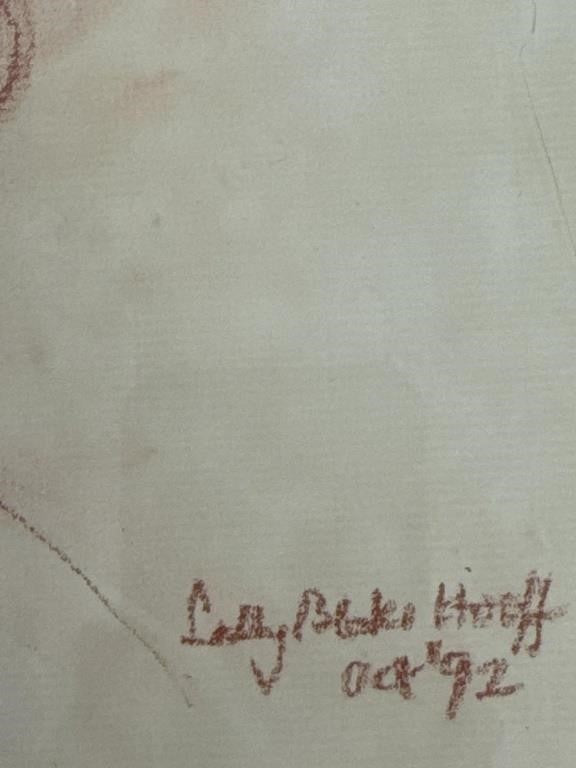 Sally B Hooff Pastel Self Portrait Original PEI Artist Framed Vintage Art