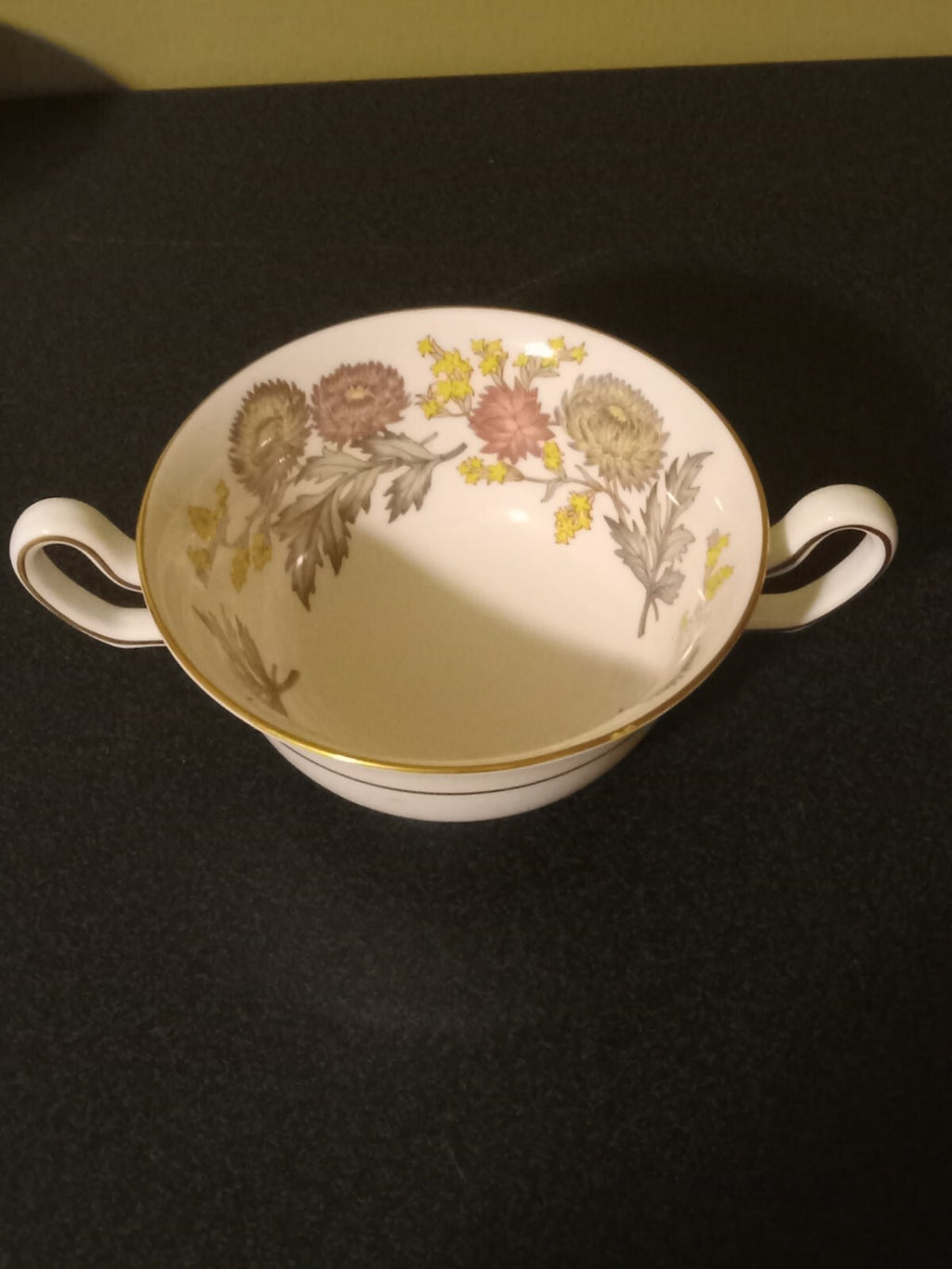 Wedgwood W4156 Lichfield Footed Soup Bowl Floral Pattern