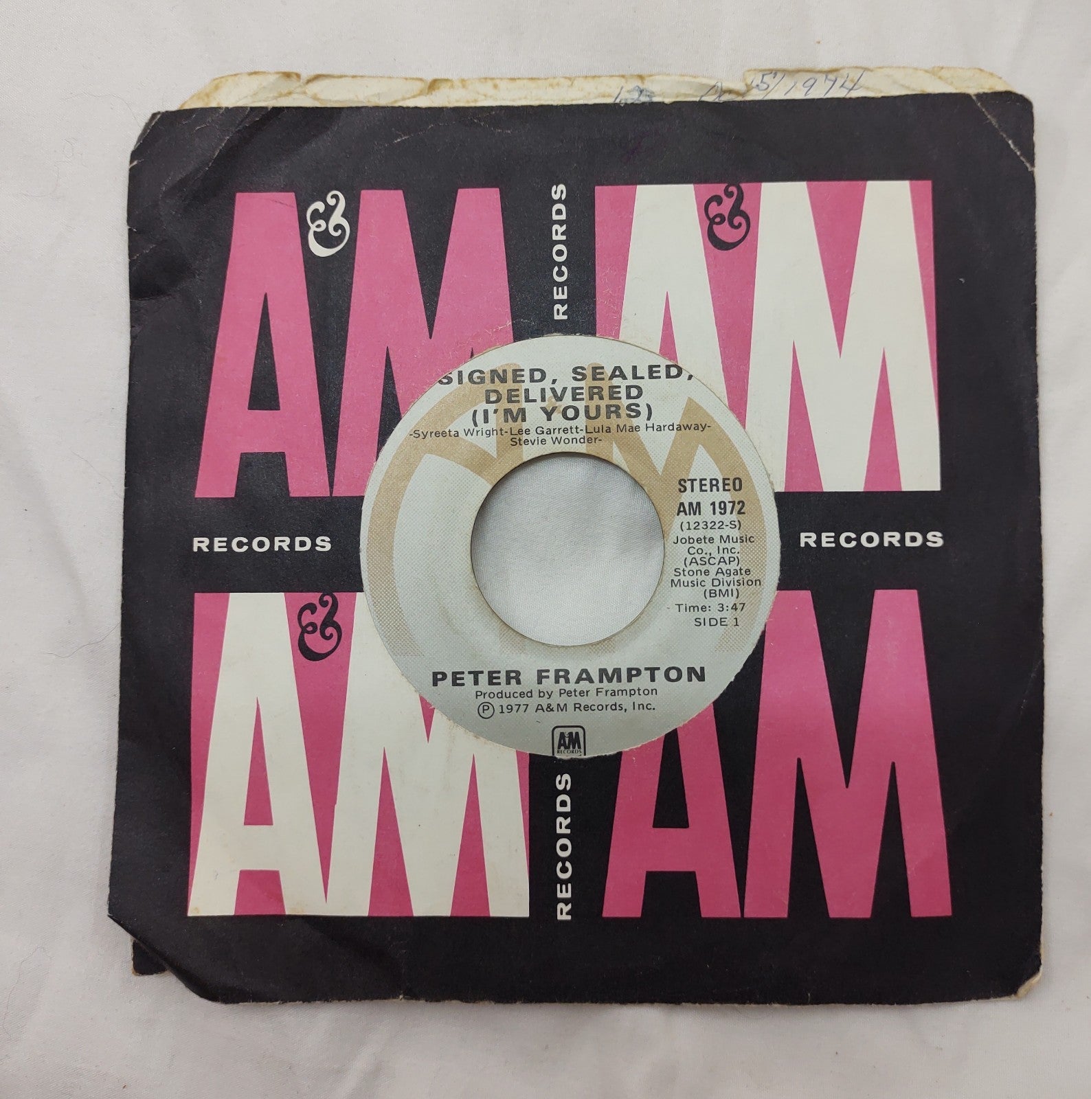 Peter Frampton – Signed Sealed Delivered 7” A&M AM-1972 Canada