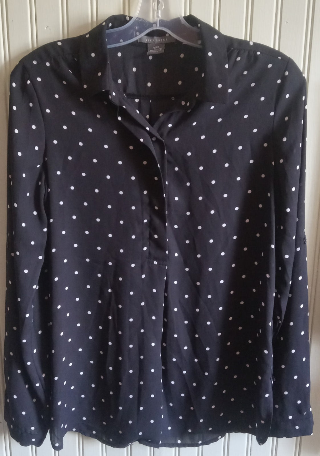 Suzy Shier Floral Button Up Work Blouse Casual Women’s Office Shirt Size S