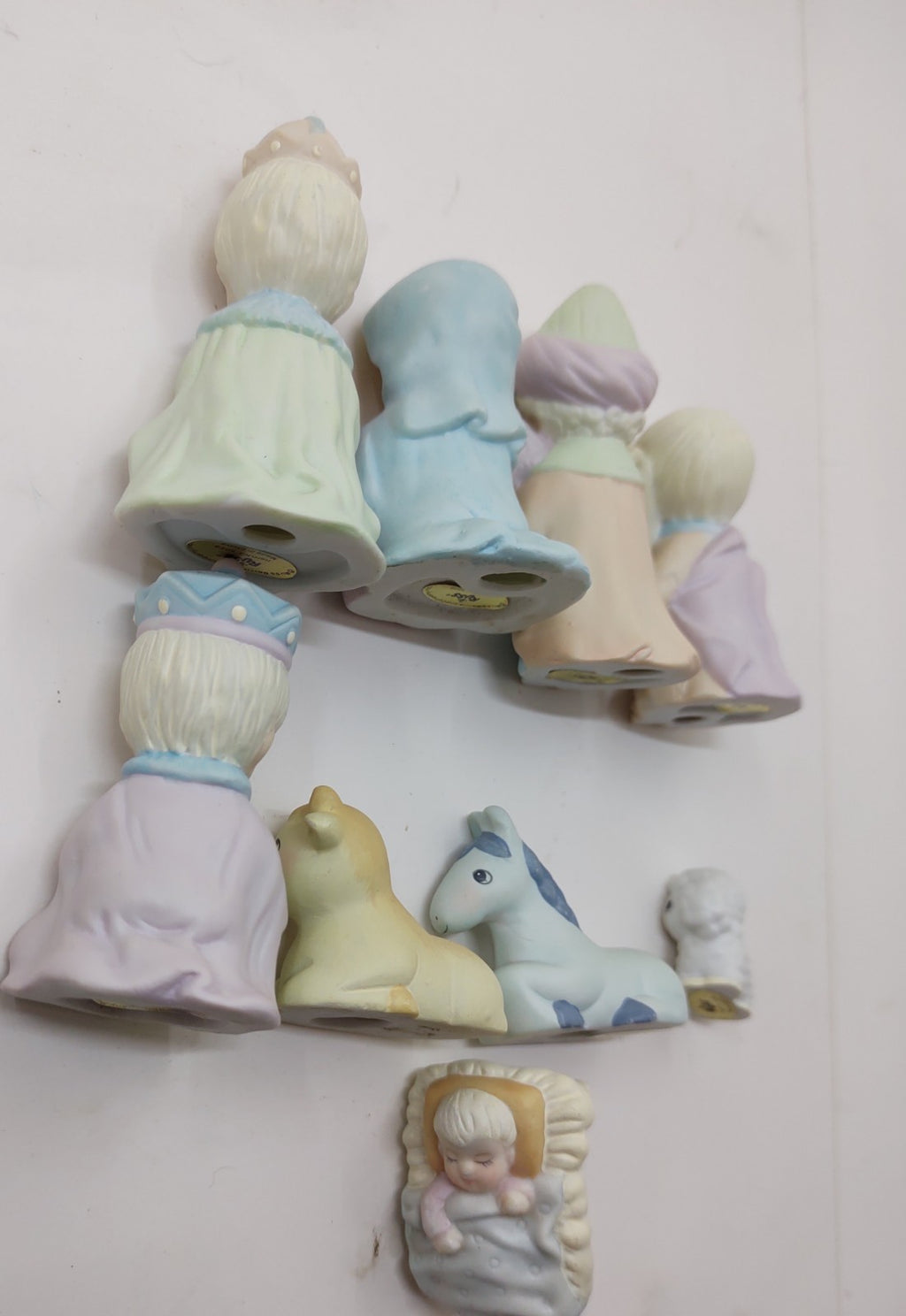 Lot of 9 Russ Berrie Bisque Mini Figurines Vintage Figurine Set Collectible