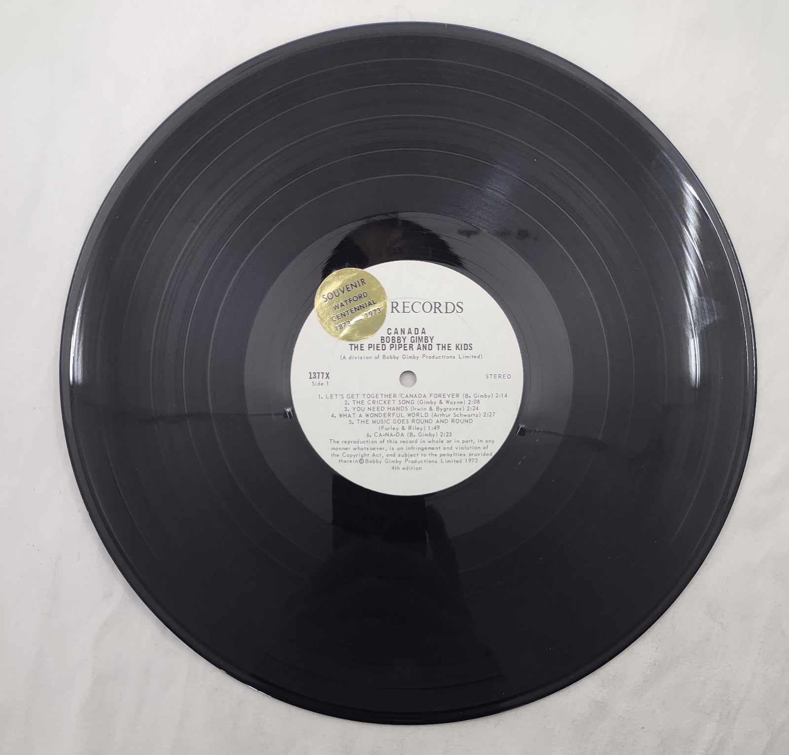 Bobby Gimby – Canada LP Stereo Pied Piper & The Kids Centennial Edition 1973