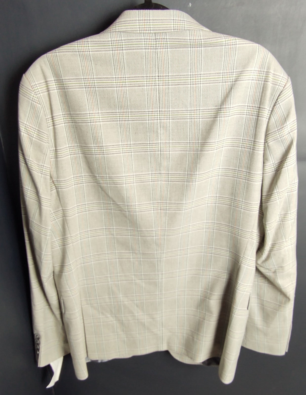 Snover Light Grey Check Blazer Men's Size 40 Modern Tailored Jacket