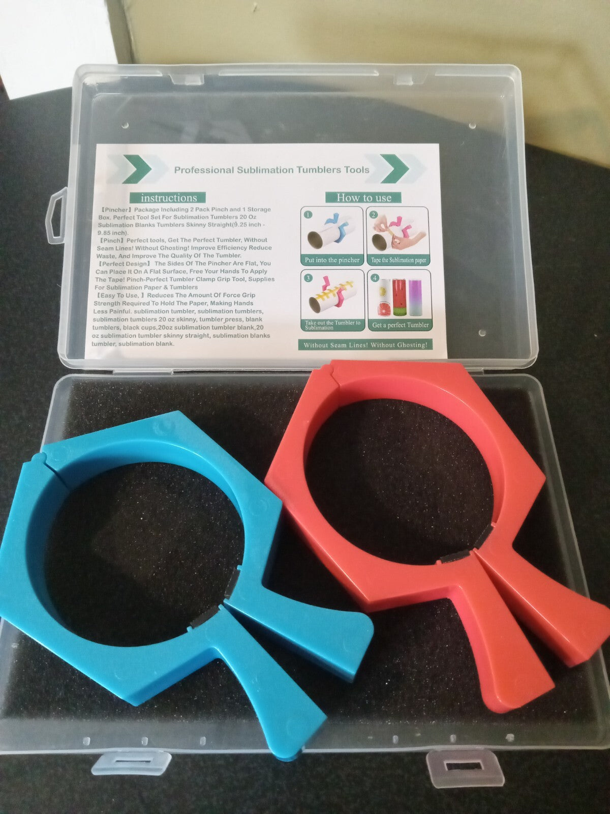 2PCS Sublimation Tumbler Wrap Clamps – Heat Press Accessories – New