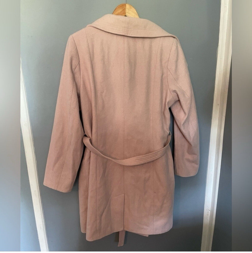 Reitmans Women’s Light Pink Peacoat XXL Double Breasted Wool Blend Winter Jacket