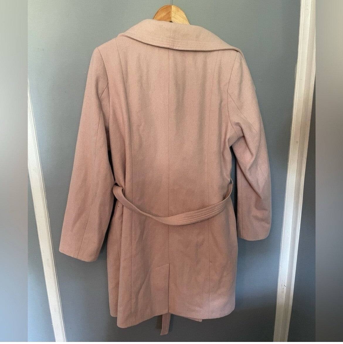 Reitmans Women’s Light Pink Peacoat XXL Double Breasted Wool Blend Winter Jacket