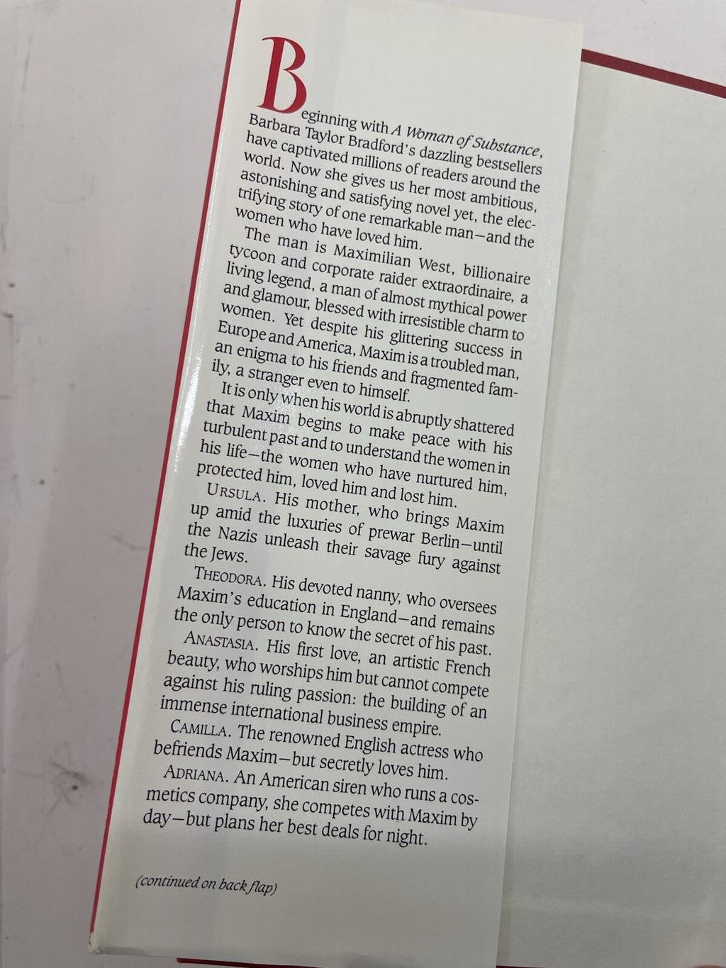 The Woman in His Life by Barbara Taylor Bradford – G+ Romance Hardcover