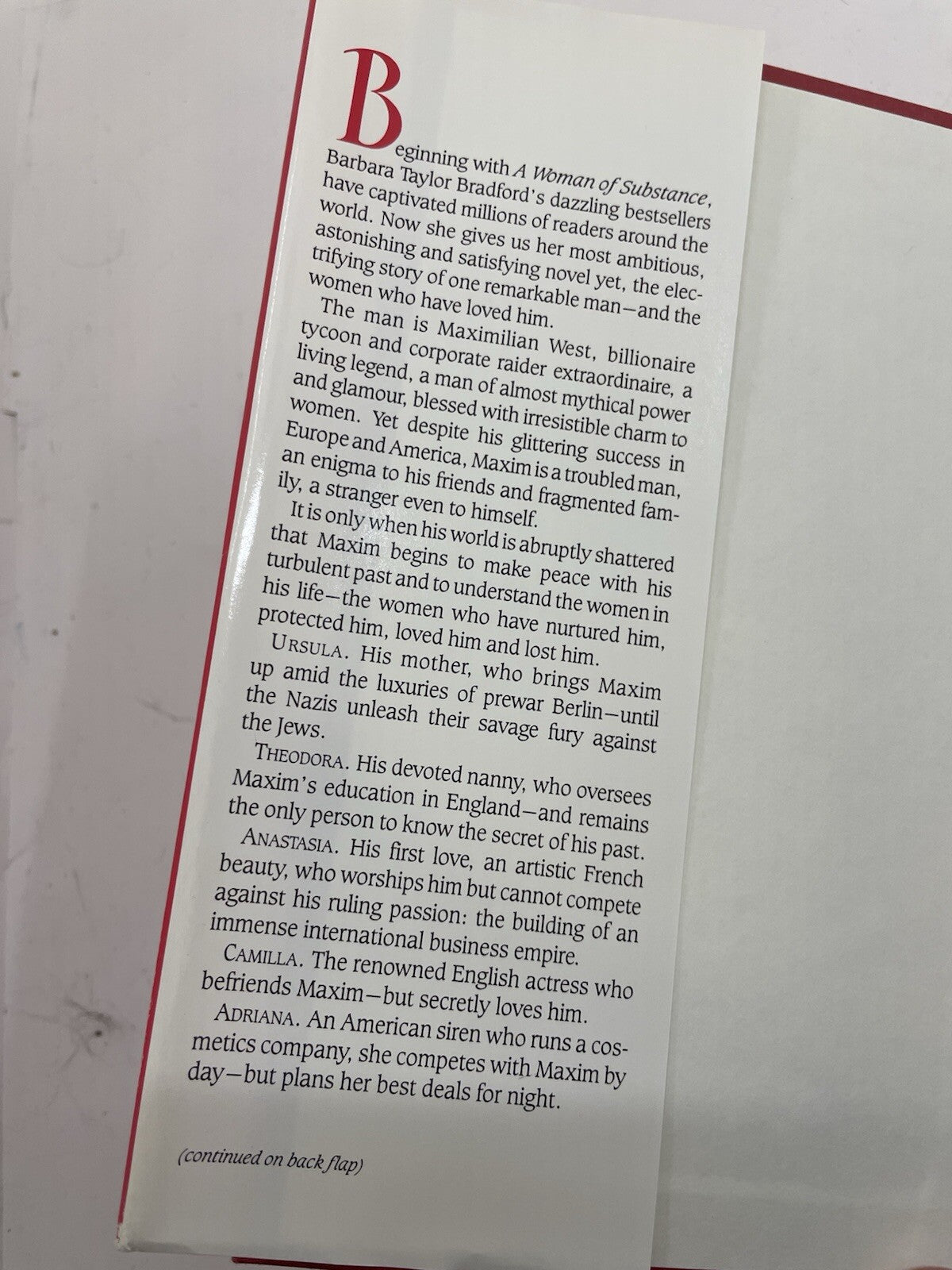 The Woman in His Life by Barbara Taylor Bradford – G+ Romance Hardcover