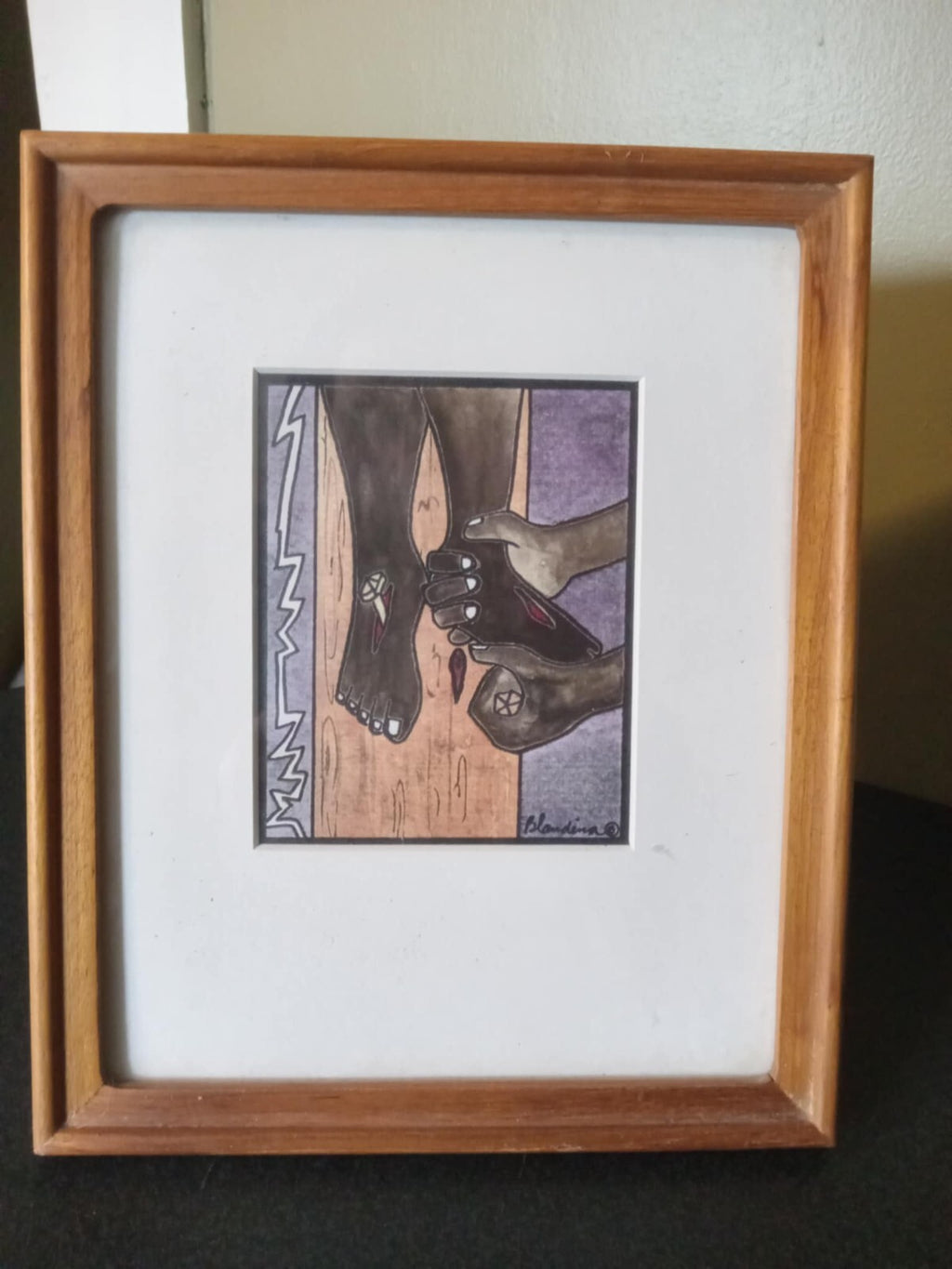 Blandina Feet on Cross Framed Art Print Religious Christian Inspirational