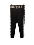 PINK VS Yoga Leggings Black Foldover Waist Size L Lounge Stretch Workout