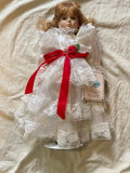 Vanessa Collection Porcelain Doll White Lace Dress Collectible Figurine